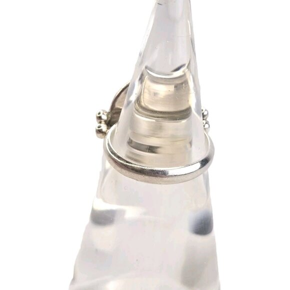 Vintage Sterling Silver Round Amethyst Stone Ring Size 7 India 925 - Picture 3 of 7